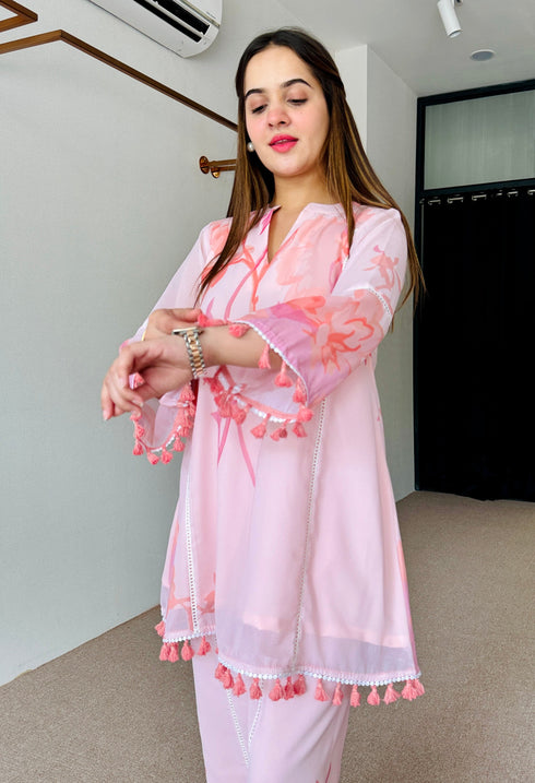 Pastel Pink Festive Kurta Set